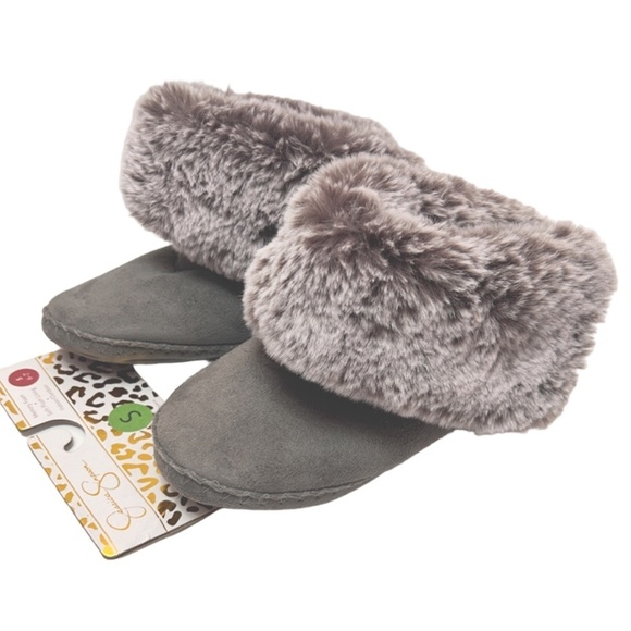 Jessica Simpson Slipper Boot Shoes Plush Faux Fur Lining Vegan Suede Memory Foam - Picture 4 of 11